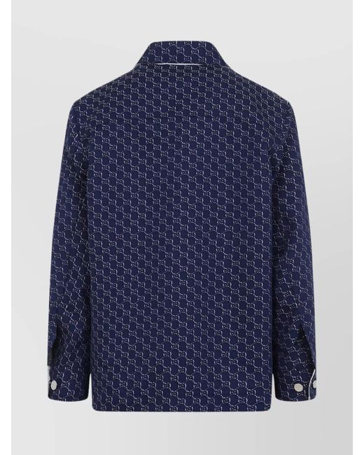 Gucci Blue Cotton Overshirt for men