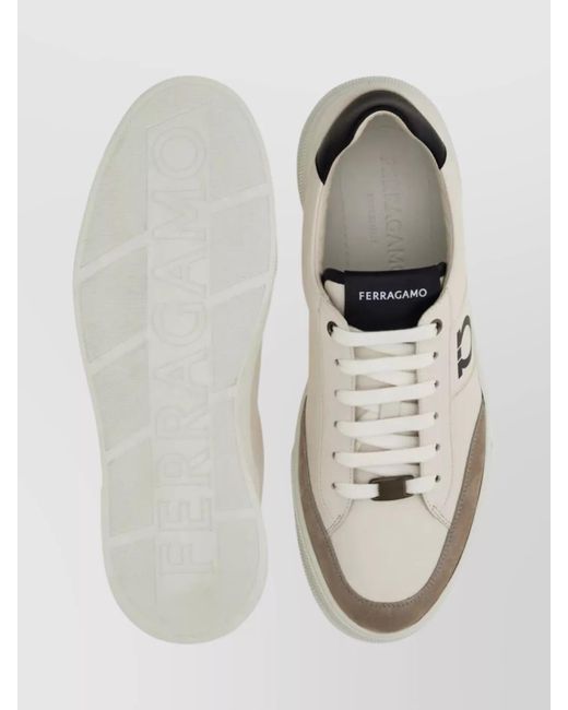 Ferragamo Metallic Leather Low-Top Sneakers for men