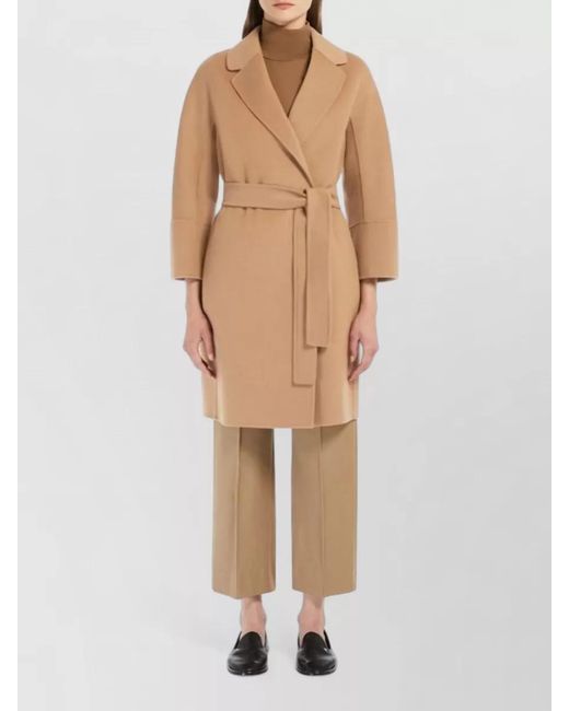 Max Mara Natural Short Double-Faced Wool Coat