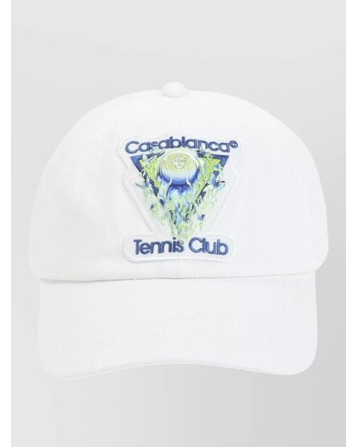 Casablanca White Cotton Logo-Embroidered Baseball Cap for men