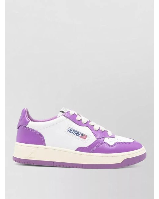 Autry Pink Leather Low-Top Sneakers
