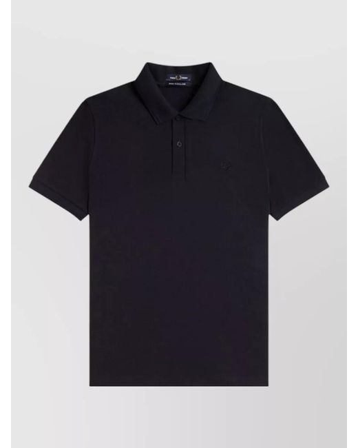 Fred Perry Black Cotton Logo Polo Shirt for men