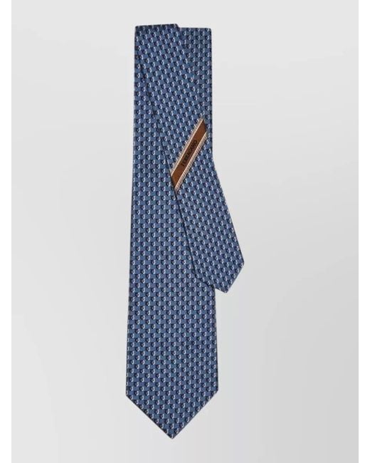 Ferragamo Blue Silk Tie for men