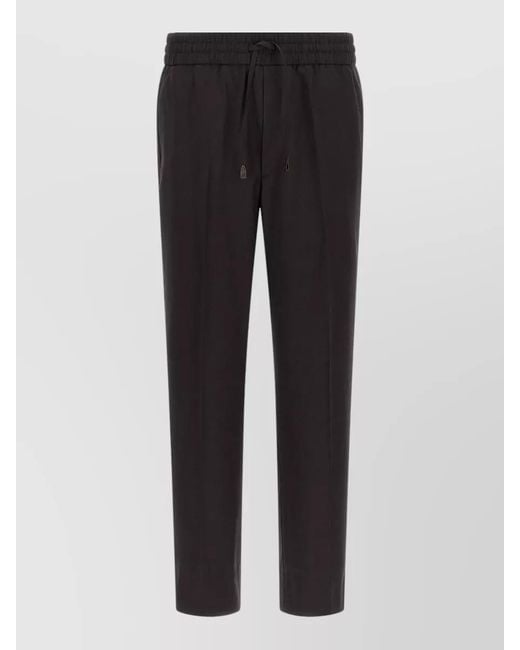 Brioni Black Wool Straight-Leg Trousers for men