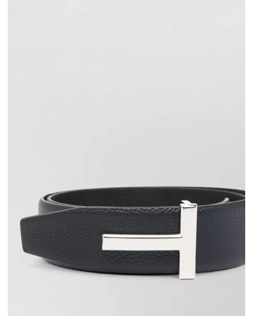 Tom Ford Black Calf Leather Reversible Belt for men