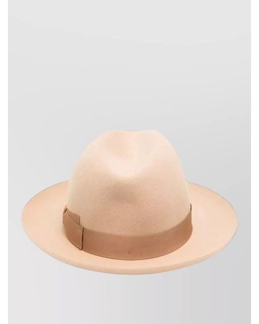 Borsalino Natural Wool Fedora Hat for men