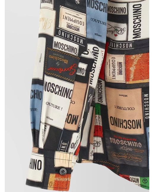 Moschino Multicolor Labels Motif Shirt Long Sleeves Buttons for men
