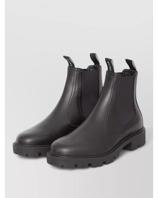 Céline Black Leather Chelsea Boots for men