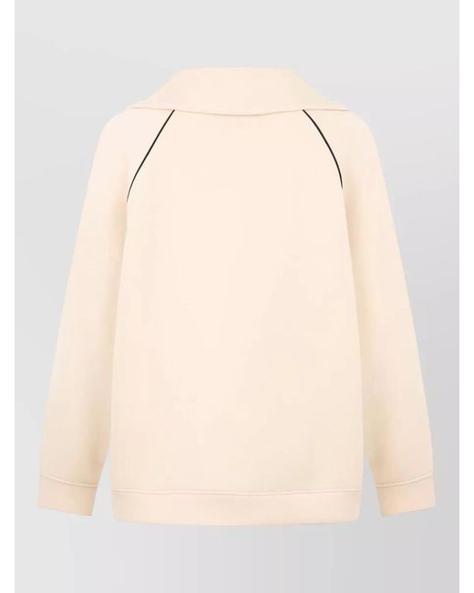 Weekend by Maxmara Natural Oversized Zip Hoodie Contrast Piping