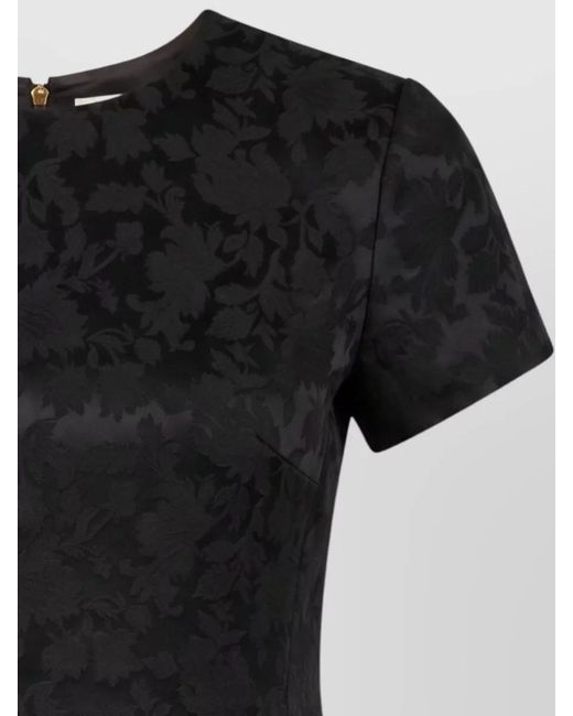 Saint Laurent Black Short Sleeve Floral Pattern Summer Top