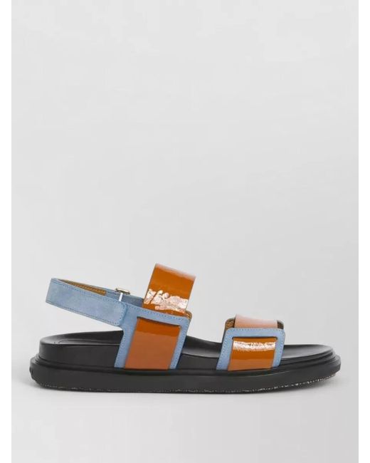 Marni Multicolor Leather Double-Strap Sandals