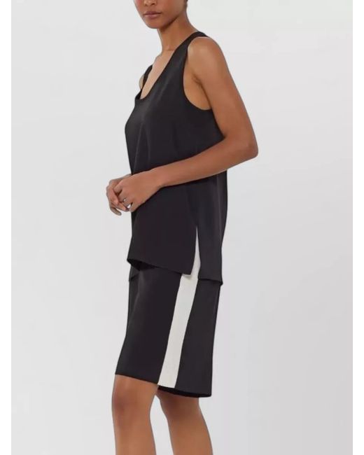 P.A.R.O.S.H. Black Bicolour Bermuda Shorts