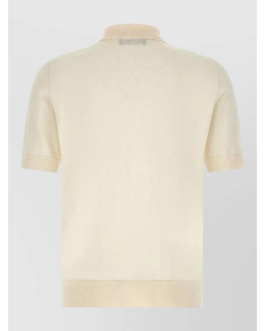 Dolce & Gabbana Natural Cotton Short-Sleeve Polo Shirt for men