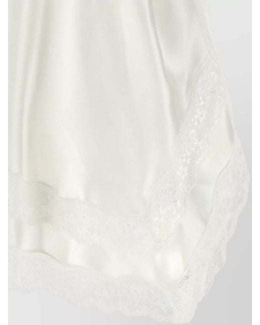 Magda Butrym White Lace V Neck Top Adjustable Straps