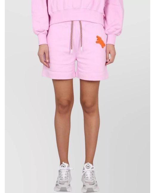 Canada Goose Pink Cotton Elastic-Waist Short Shorts