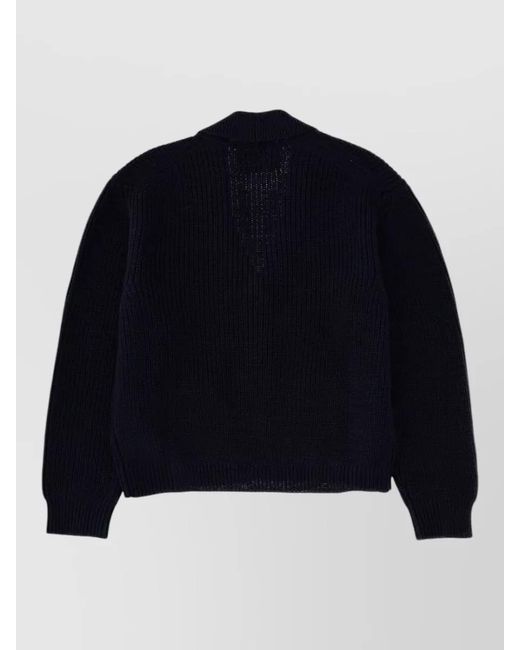 Margaret Howell Blue Knit Cardigan Mhl Shawl Collar Pockets