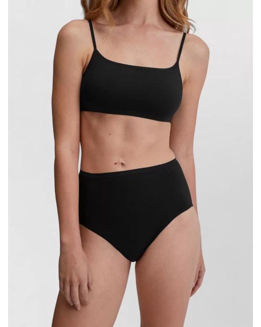 Calida Black Bustier Top Adjustable Straps Seamless Stretch