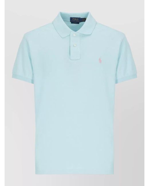 Ralph Lauren Blue Cotton Short-Sleeve Polo Shirt for men