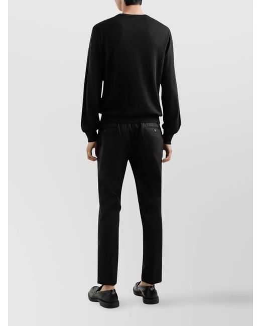 Dolce & Gabbana Black Slim-Fit Cropped Trousers for men