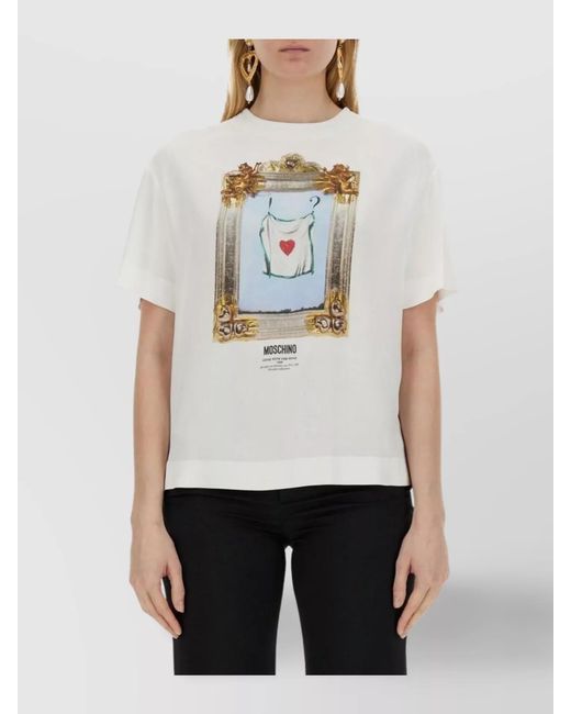 Moschino White Printed T-Shirt