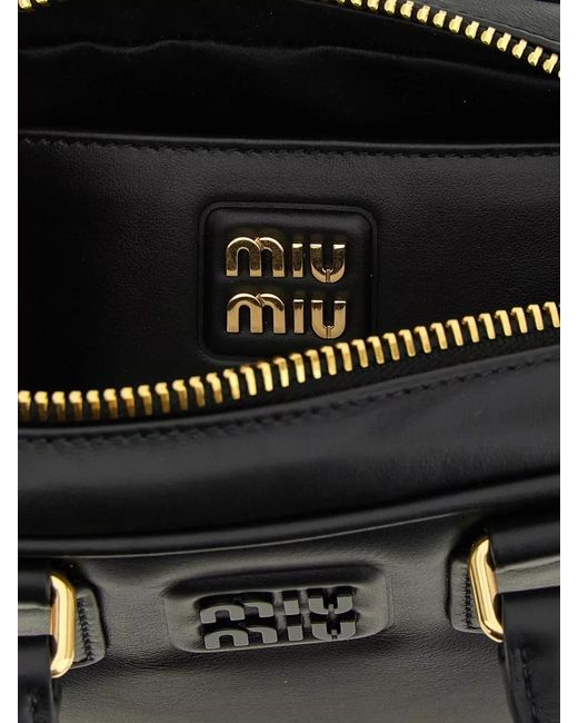 Miu Miu Black Arcadie Nappa Leather Mini Bag