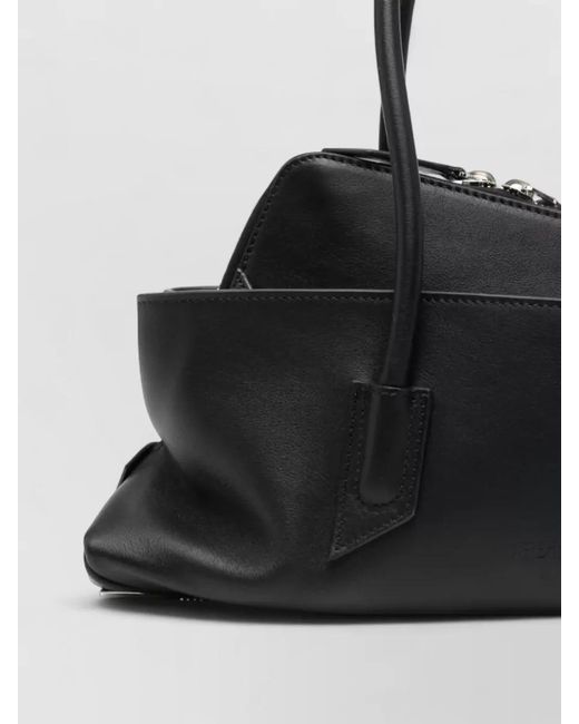 The Attico Black La Passeggiata Small Structured Tote Bag