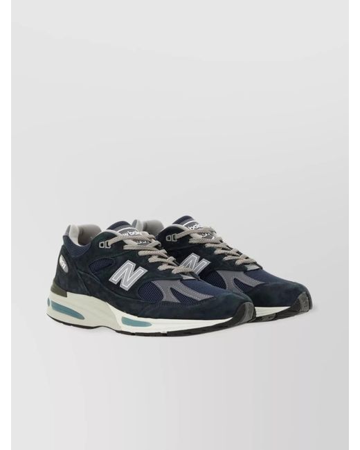 New Balance Blue U991 Sneakers With Suede And Mesh