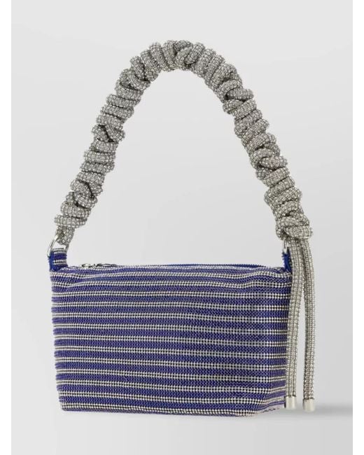 Kara Blue Crystal Mesh Shoulder Bag