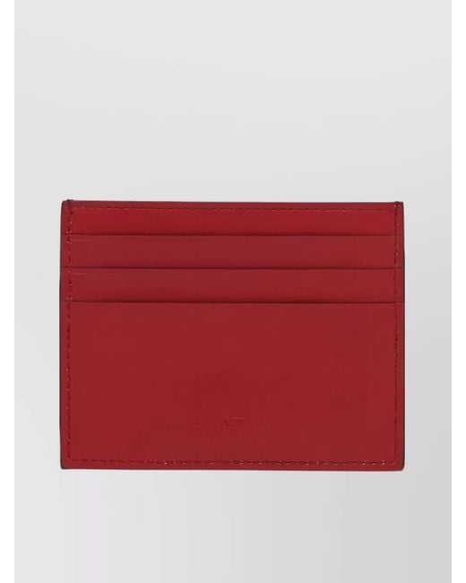 Ferragamo Red Dual-Tone Gancini Card Holder for men