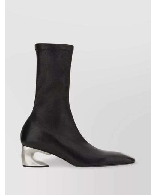 Jil Sander Black Leather Ankle Boots