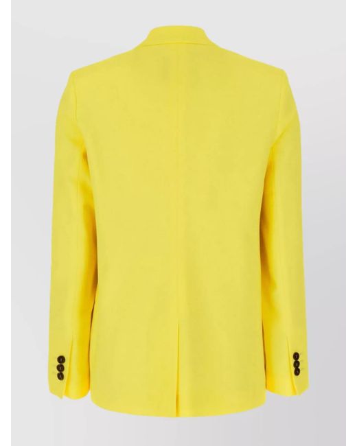 MSGM Yellow Double-Breasted Cotton Blazer