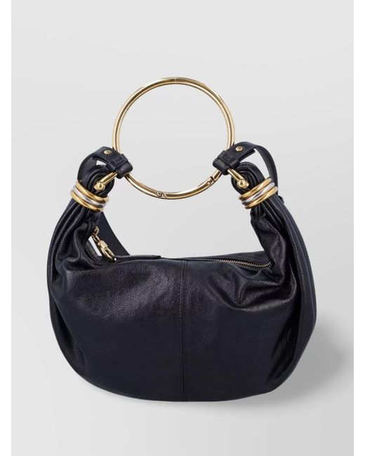 Chloé Blue Bracelet Bag Small Leather Hobo Bag