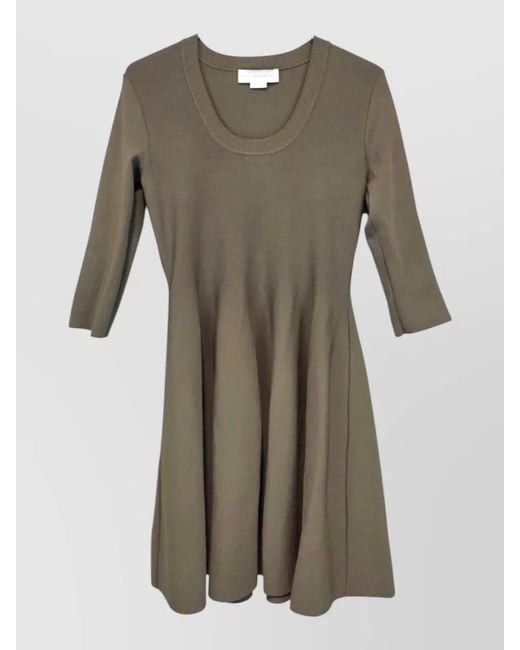 Stella McCartney Green Knit Fit Flare Dress Round Neckline
