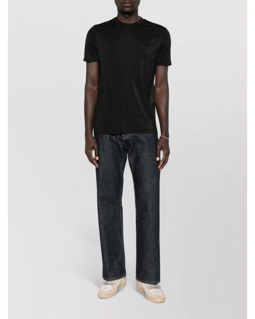 Emporio Armani Black Silk Blend Short-Sleeve T-Shirt for men