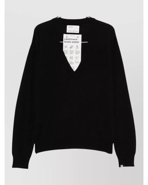 Extreme Cashmere Black Cashmere V Neck Long Sleeve Sweater