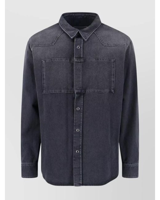 MM6 by Maison Margiela Blue Cotton Shirt for men