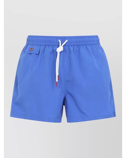 Kiton Blue Polyester Swim Shorts for men