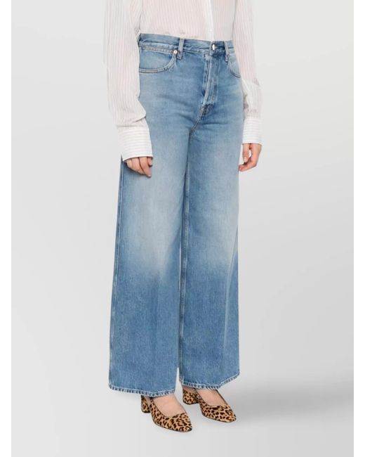 Gucci Blue Denim High-Rise Wide-Leg Trousers