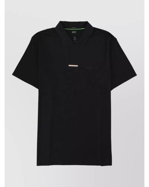 Boss Black Short Sleeve Polo Collar Knit Top for men