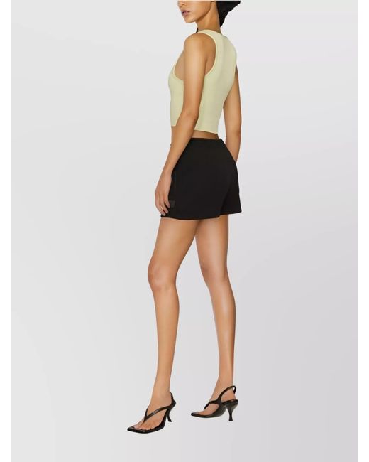 Alexander Wang Black Logo-Print Terry Mini Shorts