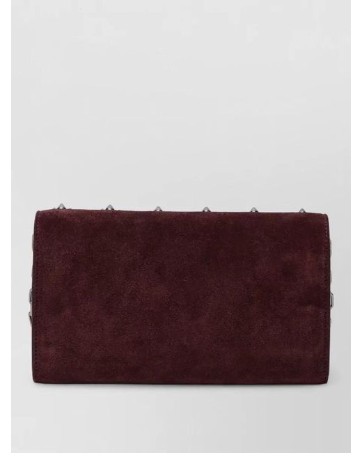 Christian Louboutin Purple Crossbody Bag Chain Strap Studded Detail