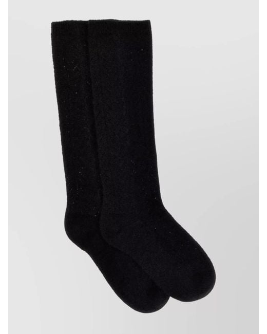 Valentino Garavani Black Mohair Socks