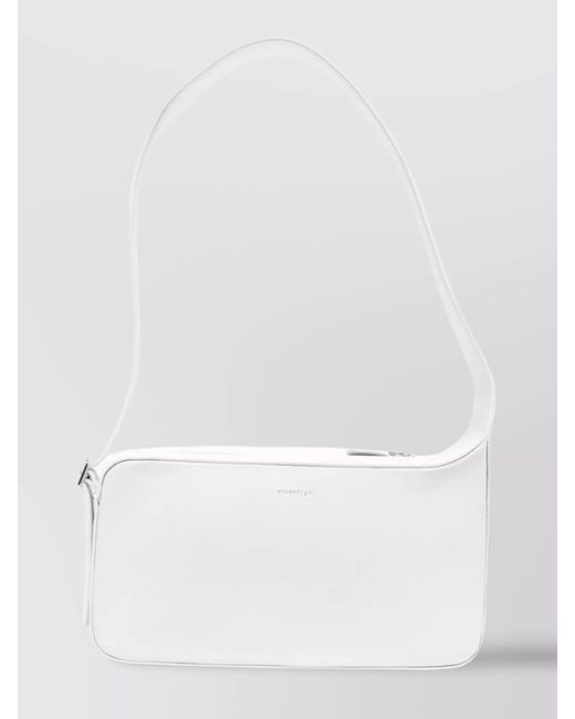 Courreges White One Racer Leather Shoulder Bag
