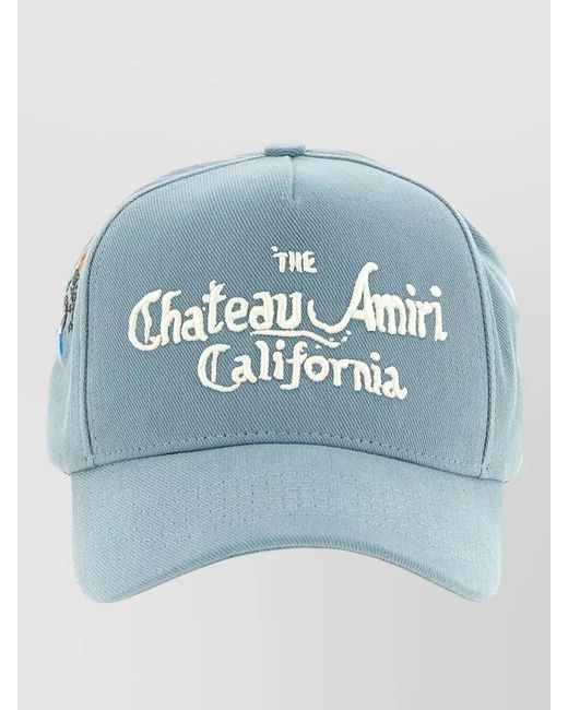 Amiri Blue Chateau Logo Cap Curved Brim Design for men