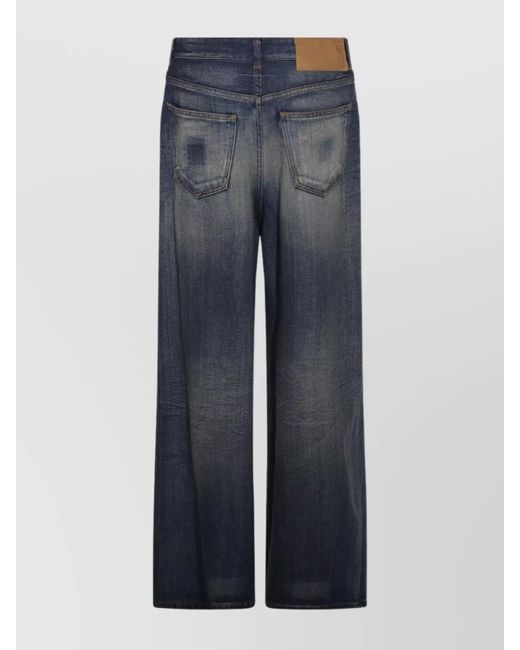 MM6 by Maison Margiela Blue Denim High-Rise Wide-Leg Jeans