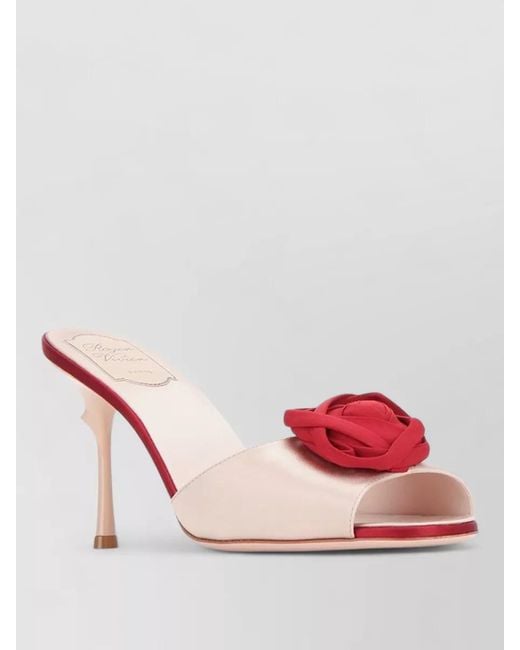 Roger Vivier Pink Leather Mules