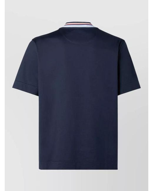 Fendi Blue Cotton Regular-Fit Short-Sleeve Crew-Neck T-Shirt for men