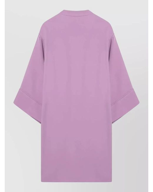 Valentino Purple Dress High Neckline Tone Hardware