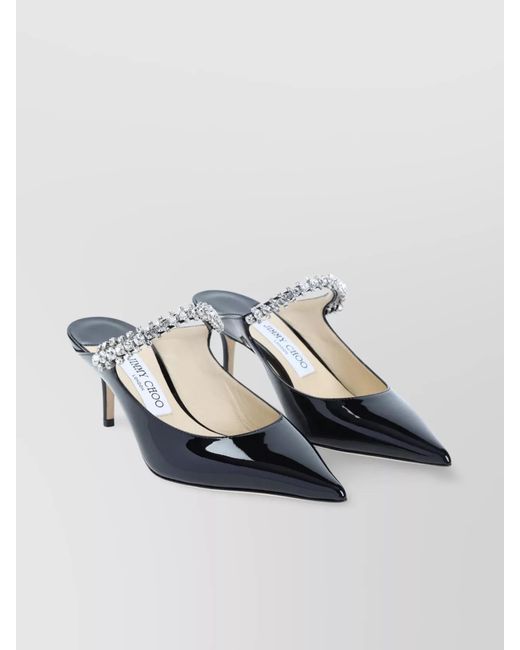 Jimmy Choo Multicolor Patent Leather Crystal-Embellished Mules