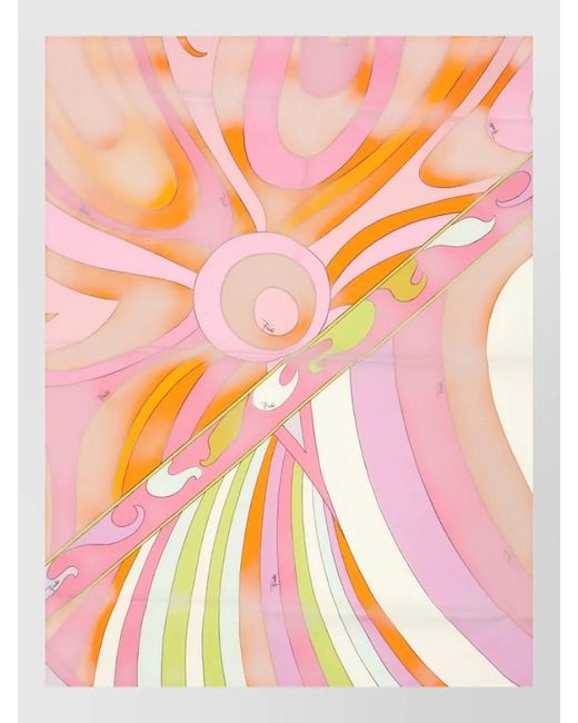 Emilio Pucci Pink Silk Foulard Scarf Lightweight Square Design
